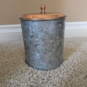 Copper and Gray Metal Canister